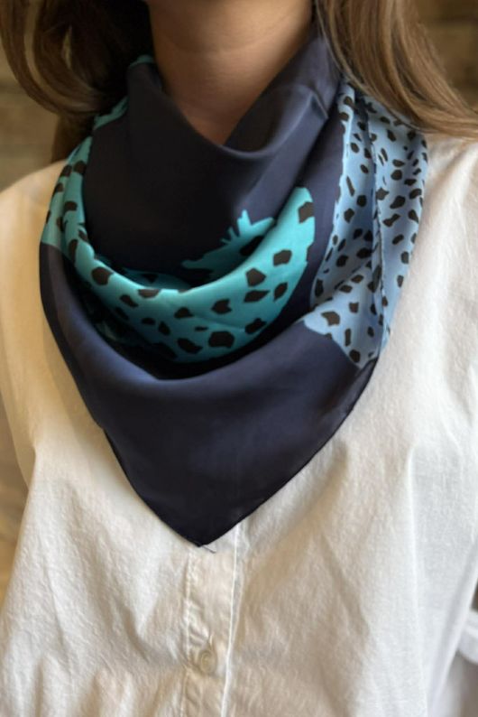 Dempsey Silky Blend Square Scarf Blues